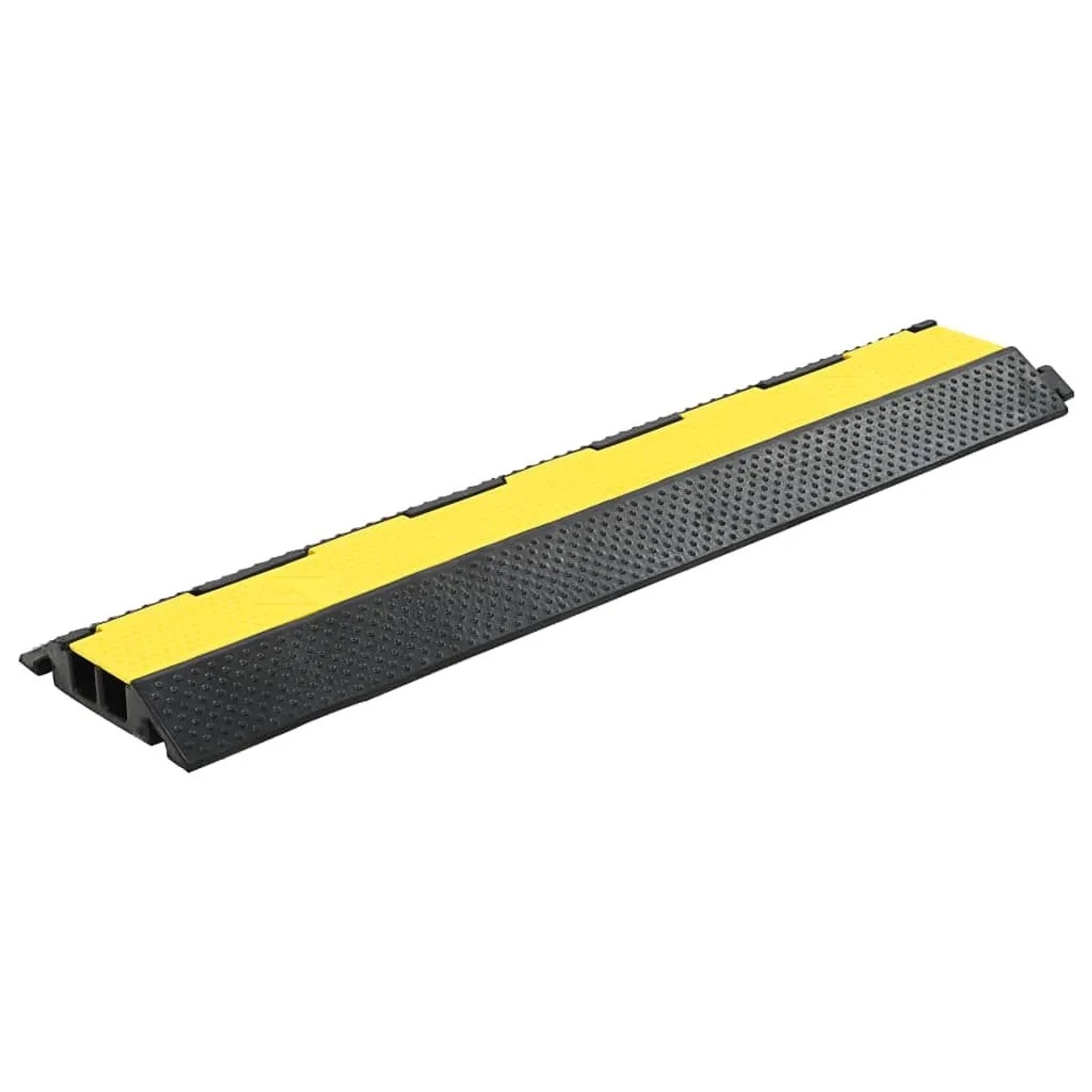DELUKE Kabelbrücke LOTA 2 Kanäle Gummi 101,5x24,5x4,7cm Überfahrschutz Bodenschwelle Kabelkanal Rampe Für PKW LKW