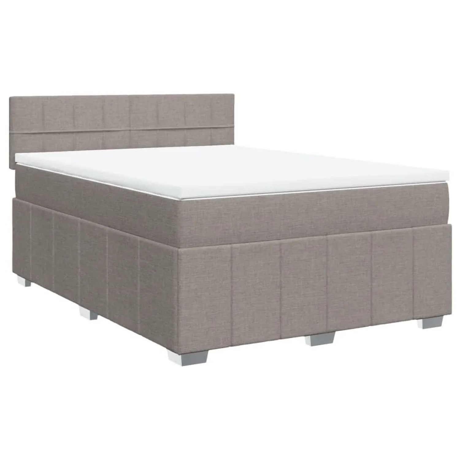 vidaXL Boxspringbett mit Matratze Taupe 140x190 cm Stoff 3289367