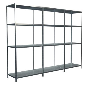 Schulte Steckregal, Grund- und 2 Anbauregale, 180x320x35 cm, verzinkt, mit 12 Böden.
