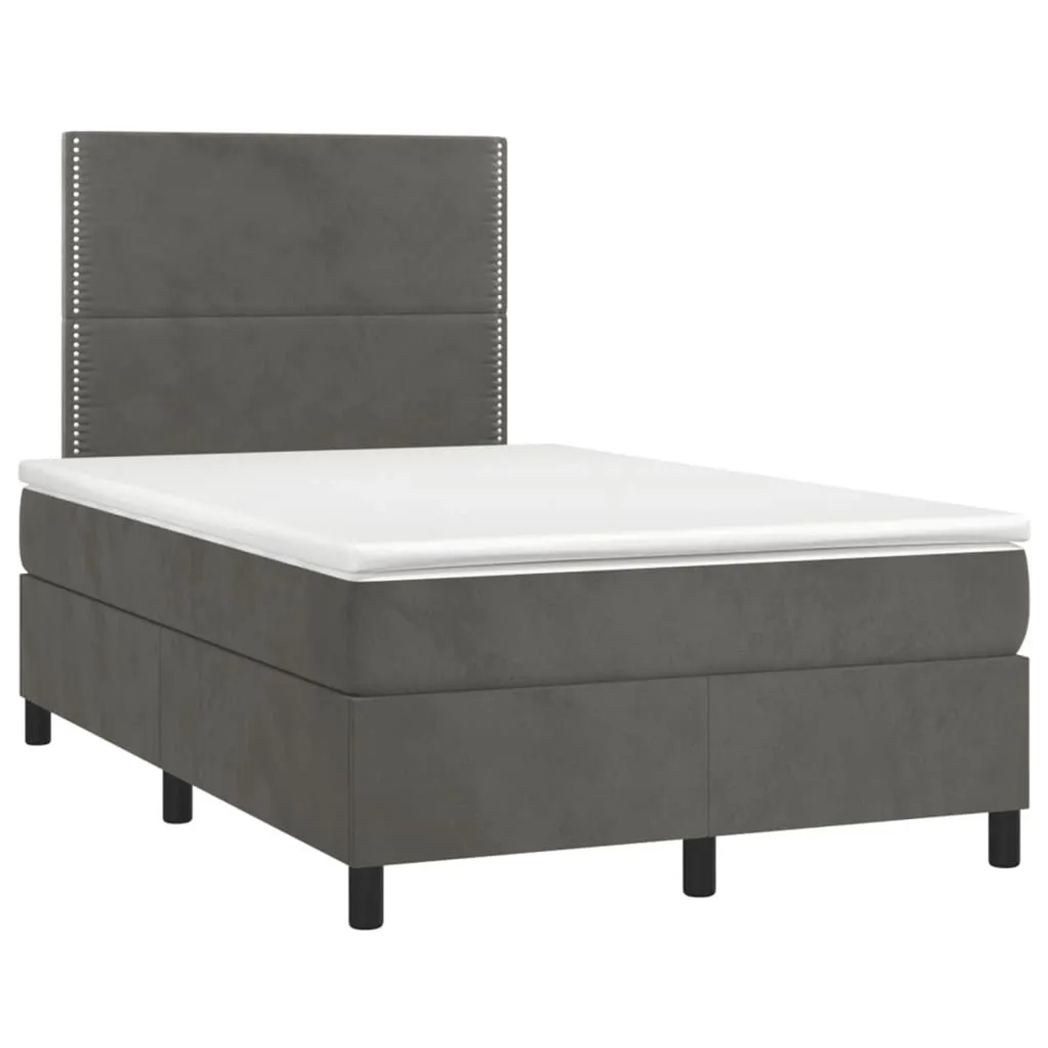 vidaXL Boxspringbett mit Matratze Dunkelgrau 120x190 cm Samt 3269990 günstig online kaufen