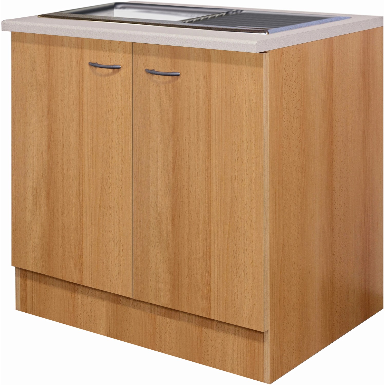 Flex-Well Classic Spülenunterschrank Nano 100 cm Buche Nachbildung