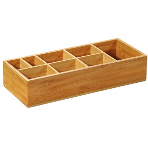 Kesper Aufbewahrungsbox aus Bambus FSC® mit 8 Fächern für Küchenutensilien und Grillzubehör.