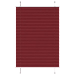 Bordeauxrotes Plissee, 85x100 cm, für Fenster, aus Polyester.