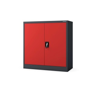 Jan Nowak Metallschrank Klein BEATA 93 x 90 x 40 cm Anthrazit-Rot