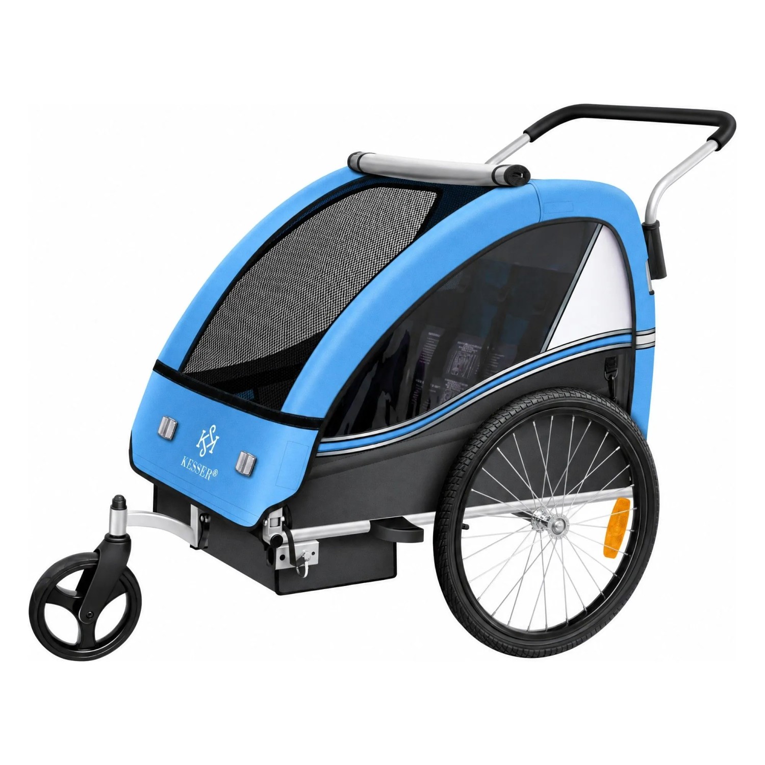 KESSER Kinderfahrradanhänger Sport RX 2 In 1 Fahrradanhänger und Jogger Blau