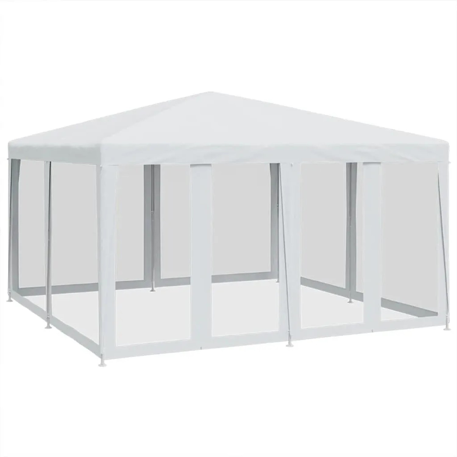 vidaXL Partyzelt mit 8 Mesh-Seitenteilen Weiß 4x4 m HDPE 4010061