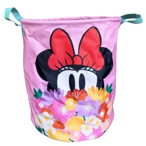 Rosa Disney Pflanzentasche (Minnie Maus, 40 cm) mit Blumenmuster und Tragegriffen.