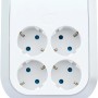 REV Ritter MultiPower 4-fach Steckdosenadapter, weiße Steckdosenleiste für die Wandmontage.