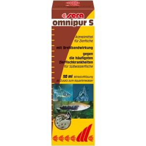Sera Omnipur S Wasseraufbereiter 50ml für Aquarien und Teiche zur Behandlung von Fischkrankheiten.