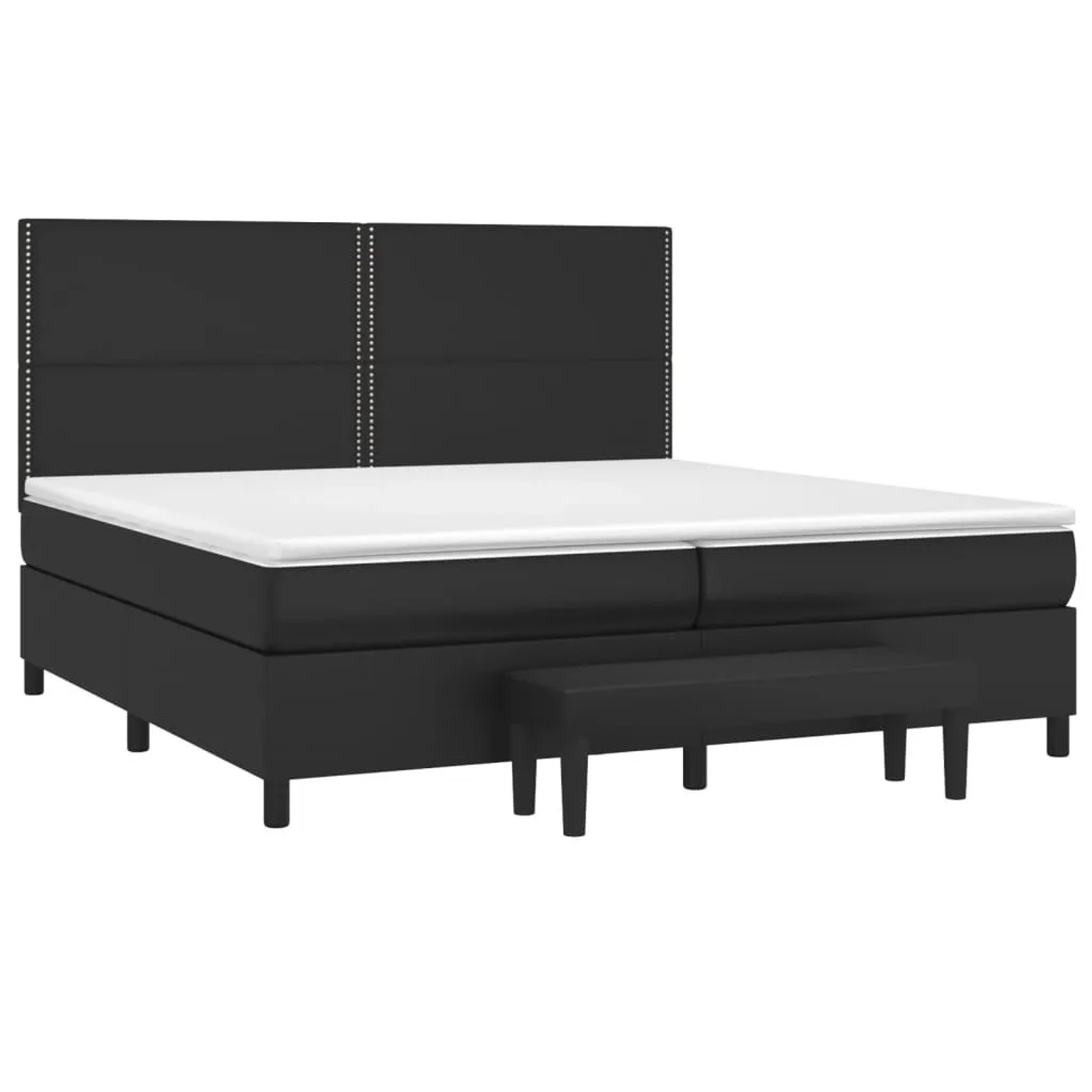 vidaXL Boxspringbett mit Matratze Schwarz 200x200 cm Kunstleder 3137623 günstig online kaufen
