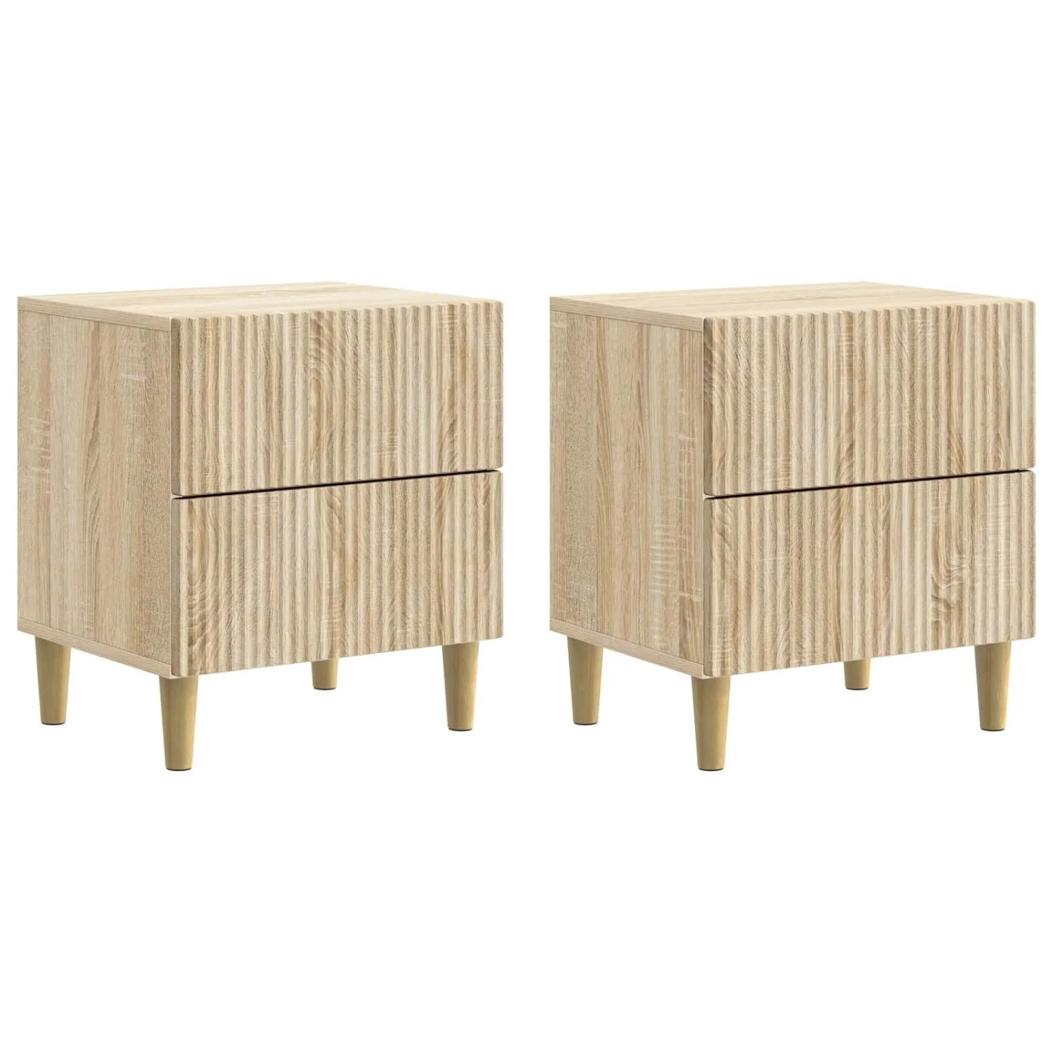 vidaXL Nachttisch 2 Stk Sonoma-Eiche 43 x 34,5 x 48 cm Holzwerkstoff 894530