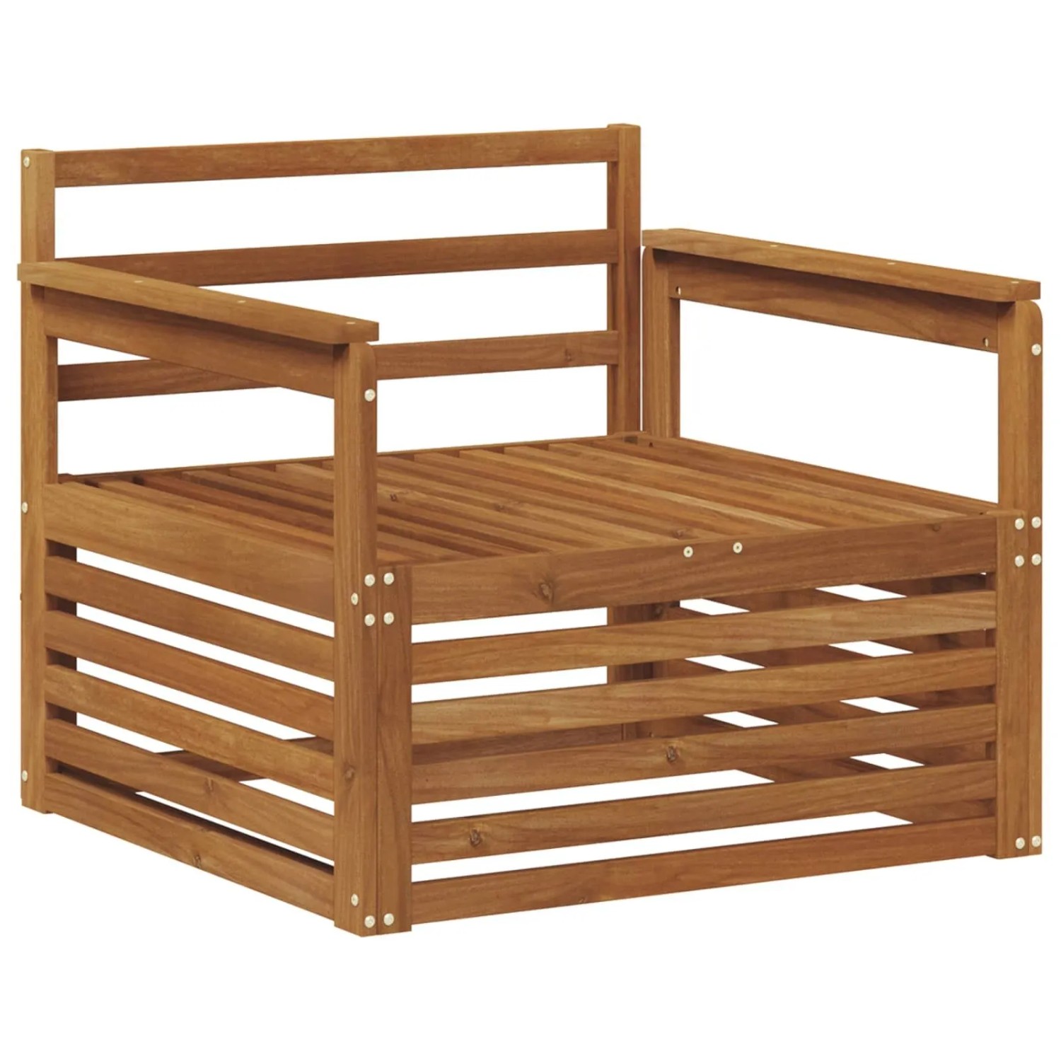 vidaXL 2 Stück Sofa mit Armlehnen Massivholz Akazie Natur 3436379