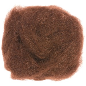 Braune Schafwolle, 30g, ideal zum Filzen und für kreative Projekte.