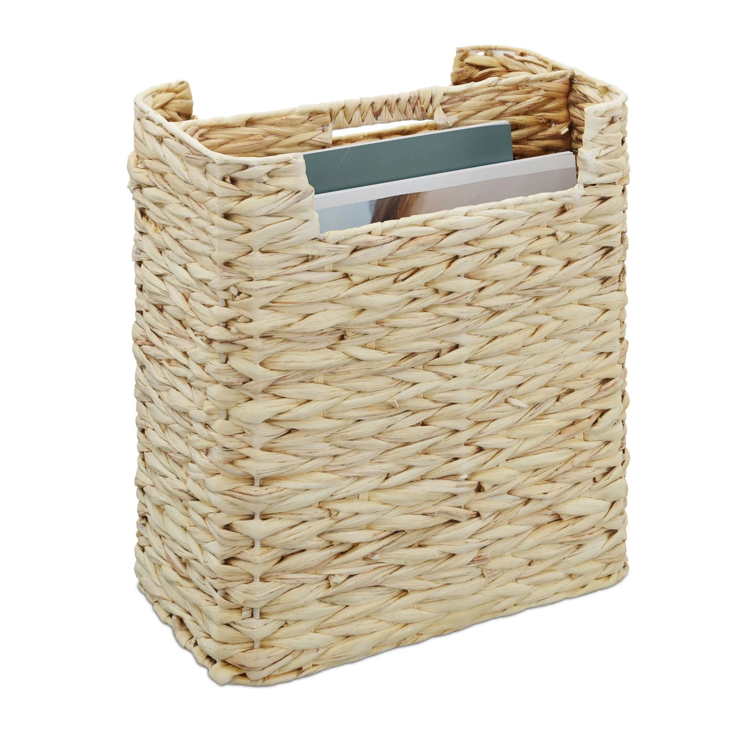 Relaxdays Zeitungsständer Wasserhyazinthe Eisen Natur 2 Fächer 38 Cm X 32 Cm X 18 Cm 1, 2 Kg