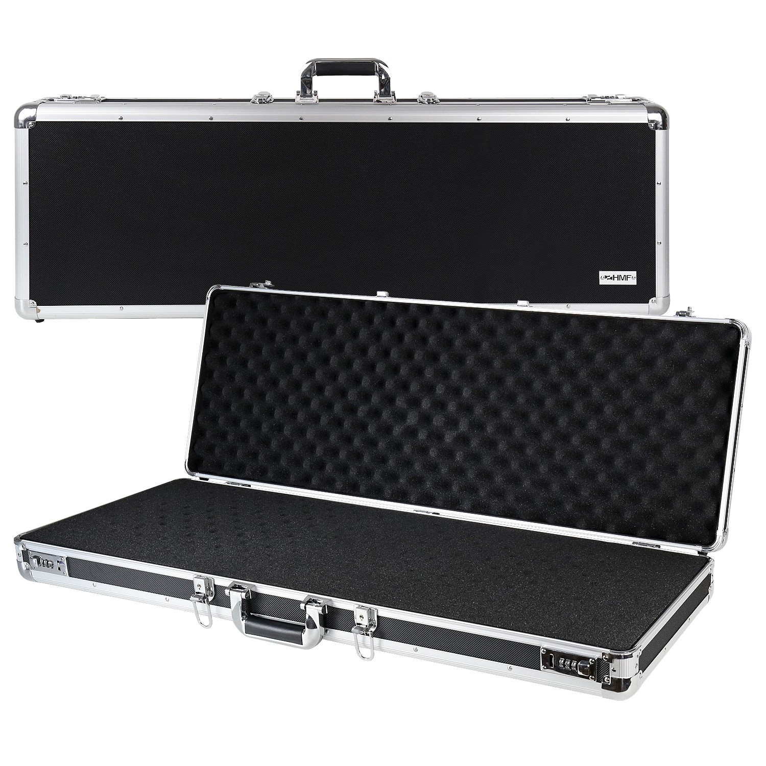 HMF 14404-02 Alu Koffer Rasterschaumstoff 96 x 36 x 12 cm Schwarz