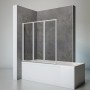 Schulte ExpressPlus Badewannenfaltwand, 3-teilig, 127x121cm, zum Kleben. Badewannenaufsatz aus Glas.