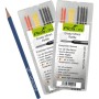Pica Dry Ersatzminen Set mit 16 Graphit-, Rot- und Gelbminen für alle Oberflächen, inklusive blauem Bleistift.