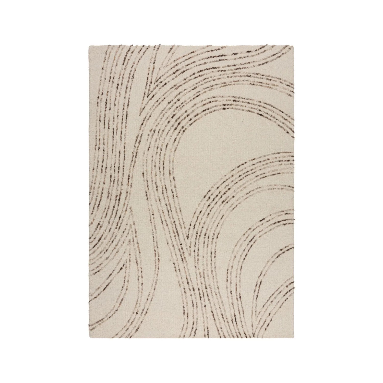 Flair Rugs Wollteppich Swirl Wool 160 cm x 230 cm Natural