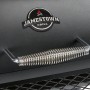 Detailansicht: Jamestown Smoker Charlton Holzkohlegrill mit Griff und Logo.