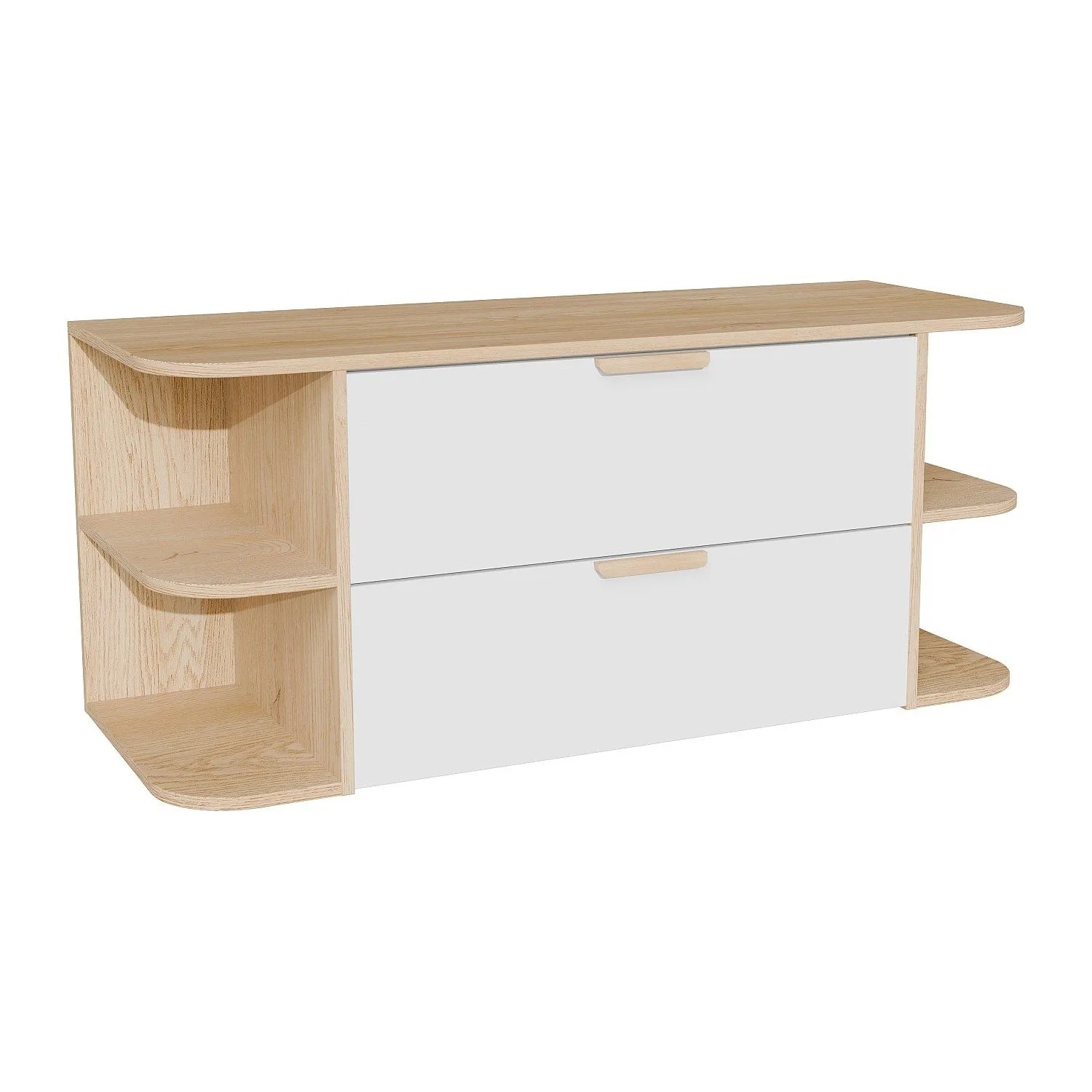 Vente-unique Waschbeckenunterschrank Avoreli Naturfarben Hell  Weiß 120 cm