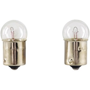 Zwei Glühlampen R10W 12V für Autoelektrik, geeignet als Ersatzlampe für Schluss-, Kennzeichen- oder Parklicht.