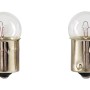 Zwei Glühlampen R10W 12V für Autoelektrik, geeignet als Ersatzlampe für Schluss-, Kennzeichen- oder Parklicht.