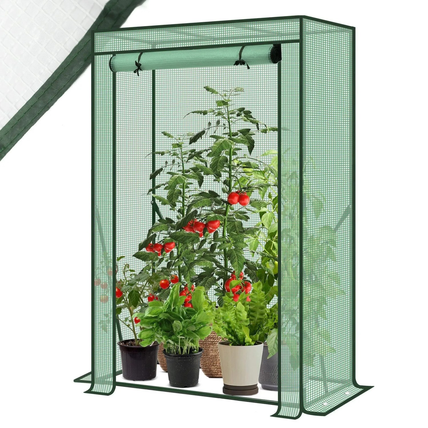 Sekey Foliengewächshaus Tomatengewächshaus Tomatenhaus Foliengewächshaus 50 x 100 x 150 cm Gartenhaus Frühbeet Gemüse Treibhaus mit PE Gitterfolie