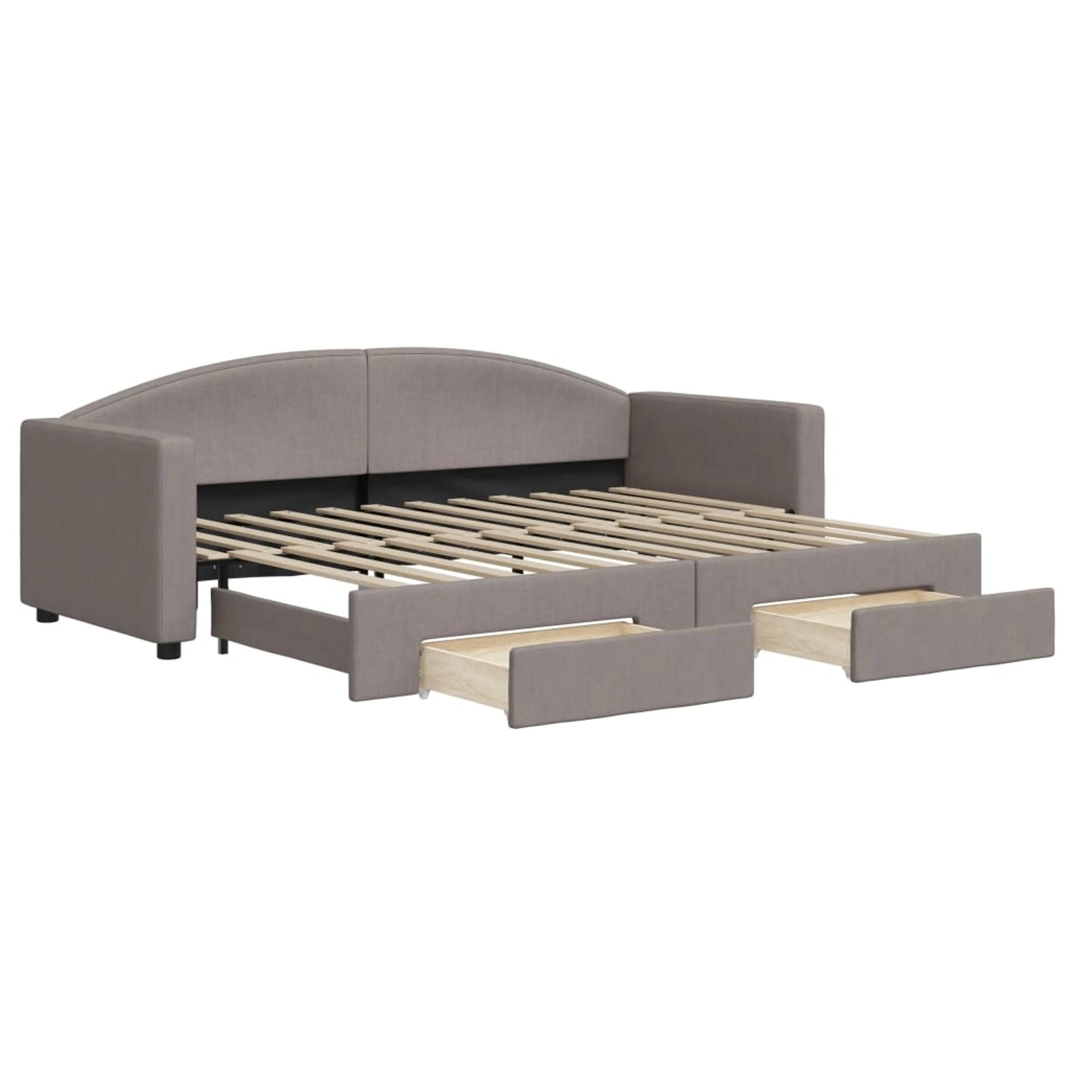vidaXL Tagesbett Ausziehbar mit Schubladen Taupe 80x200 cm Stoff 3197222 günstig online kaufen