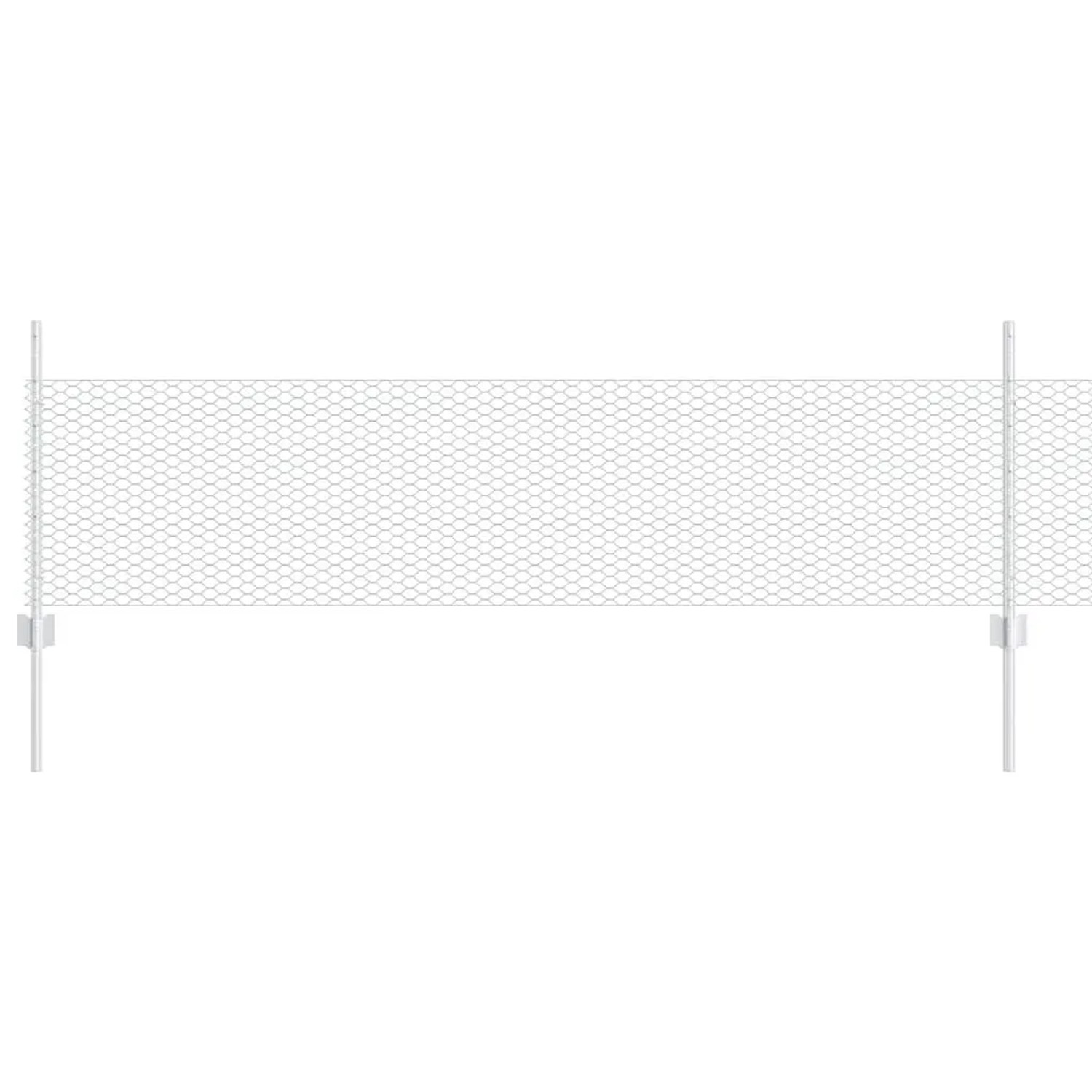 vidaXL Zaun mit Pfosten Silber 0,5 x 10 m Stahl 3336951 günstig online kaufen