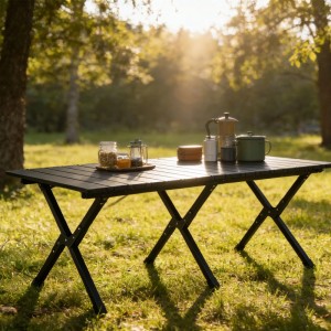 Relaxdays Campingtisch Stahl Schwarz Klappbar Höhenverstellbar Wetterfest 120 cm x 60 cm