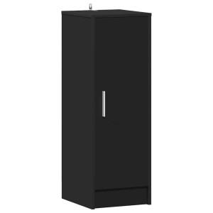 Schwarzer vidaXL Schuhschrank (32x35x92 cm) aus Holzwerkstoff.