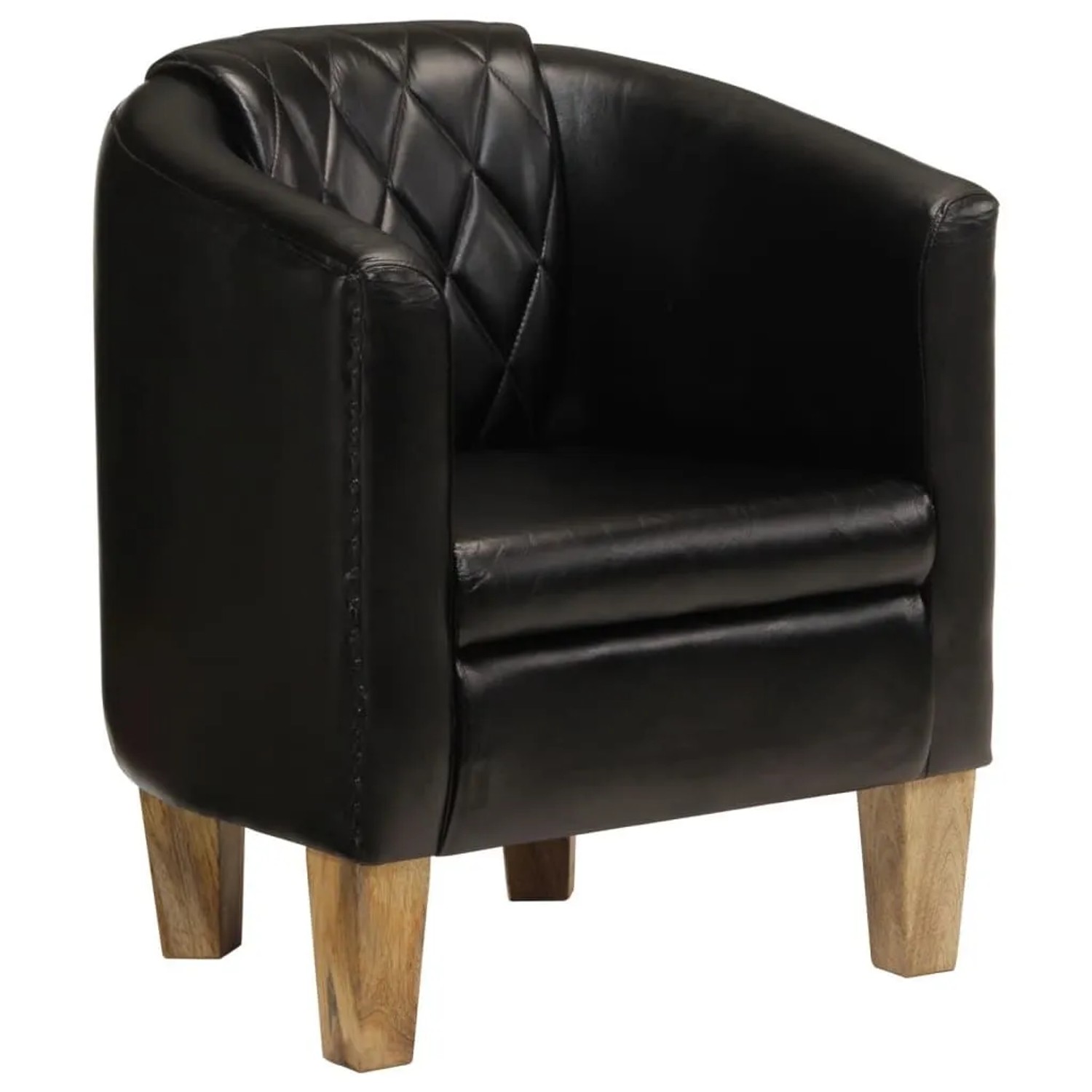 vidaXL Clubsessel Schwarz Echtleder 359639