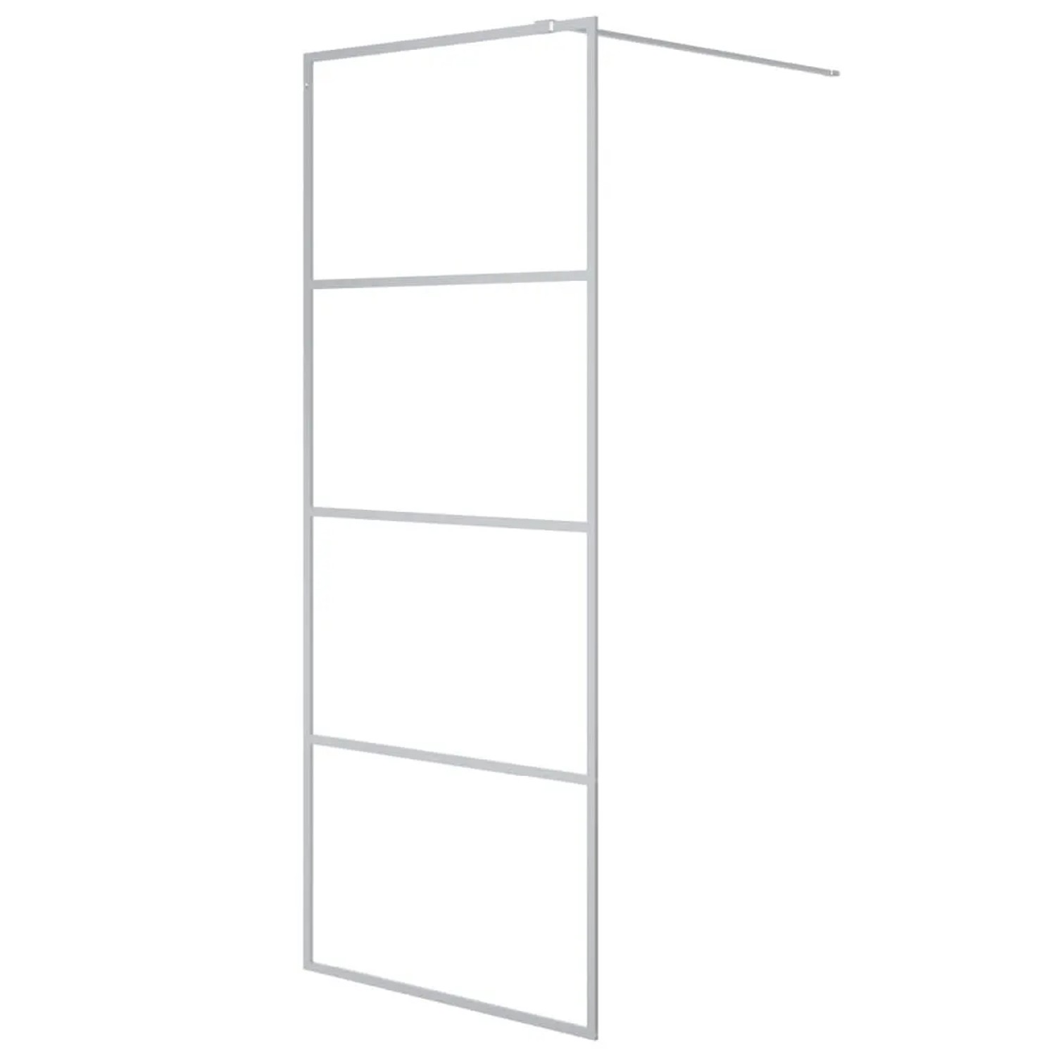 vidaXL Duschwand für Walk-In Dusche Silber 80x195 cm ESG-Glas Klar 152135