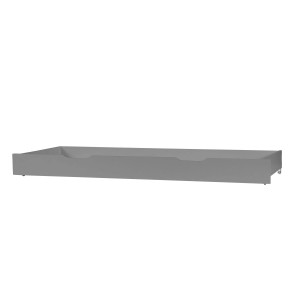 Grauer Homestyle4u Bettkasten 173x16x63 cm mit Rollen für Betten.