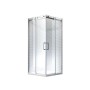 Glas Duschkabine Artemis 90x90cm mit Eckeinstieg, transparentem Glas und Schiebetüren.