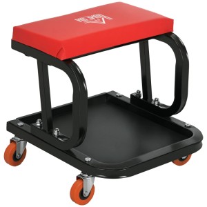 HOMCOM Werkstatthocker Stahl  Kunstleder Rot 38L x 35B x 37H cm