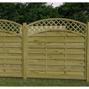 Druckimprägnierter Sichtschutzzaun Kassel mit Rankgitter, 180x180/160 cm.