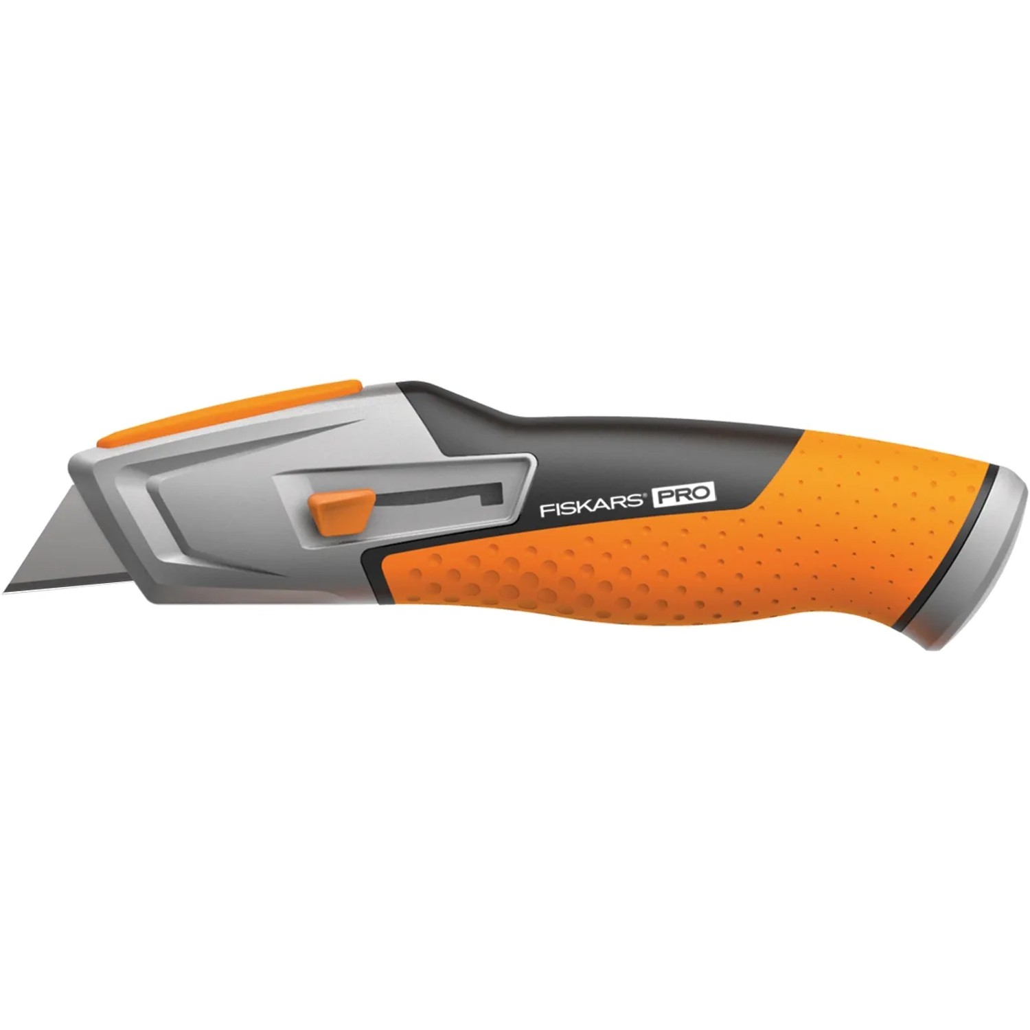 Fiskars Universalmesser CarbonMax™ mit einziehbarer Klinge, orange-schwarz, für Heimwerker.