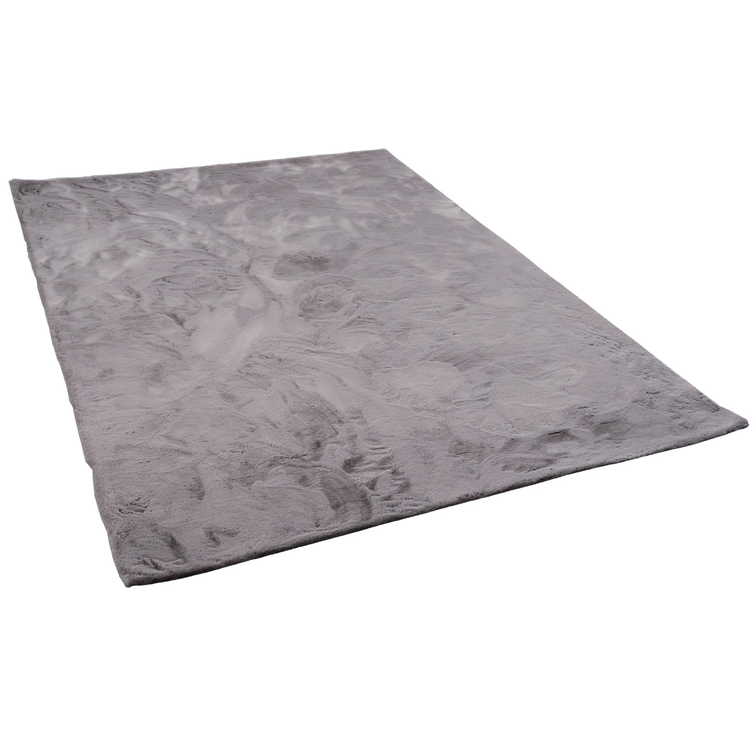 Pergamon Luxus Super Soft Fellteppich Plush Grau 70x140cm günstig online kaufen