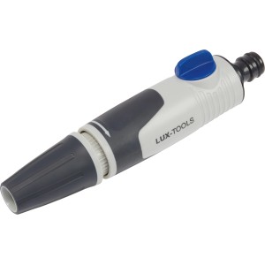 LUX Wasserspritze Duo mit Doppelfunktion und Durchflussregler, grau/weiß.