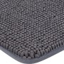 Dunkelgraue baliv Badematte (40x60 cm) aus Polyester, Detailansicht.