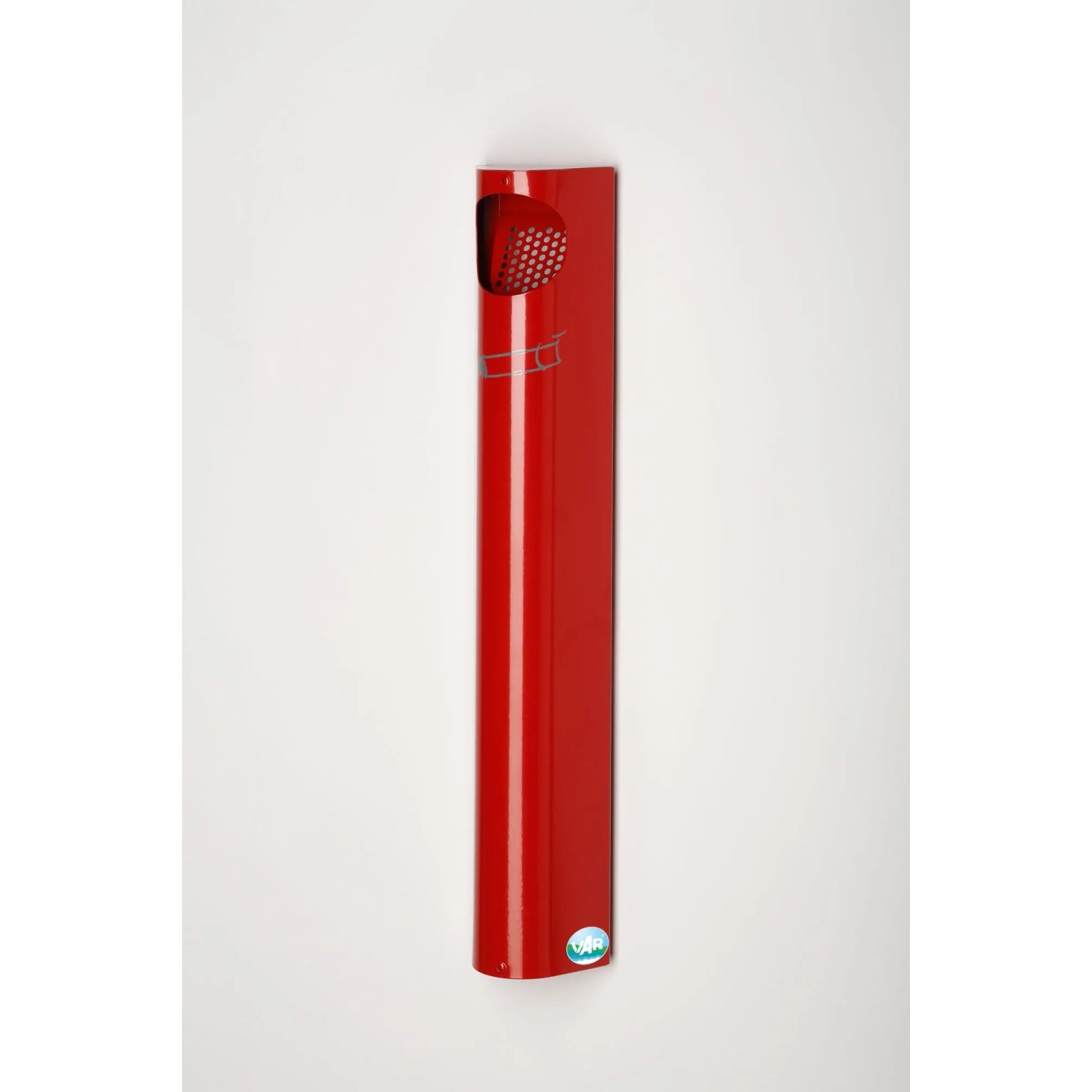 PROREGAL Praktischer Wandascher Mit Abstreifblech Wandmontage 3,5 Liter HxBxT 55 x 7,4 x 11 cm Verzinkter Stahl Rot