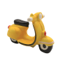 Dekohelden24 Sparfigur Führerschein Spardose Sparbüchse Spardose Rollerführerschein Sparschwein als Roller in Gelb aus Keramik L/B/H 20 x 10 x 11 cm_6