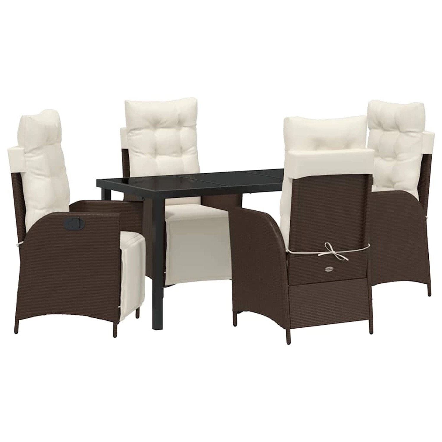 vidaXL Garten Essgruppe 5-Tlg Braun Poly Rattan 3380542 günstig online kaufen