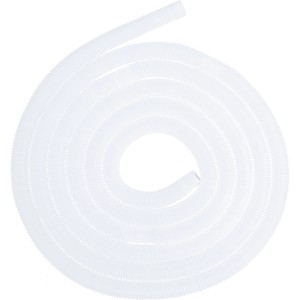 Weißer Schlauch (600 cm) für Bestway AquaPristine Poolsauger, aufgerollt.
