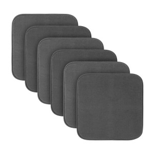 6er Pack Bestlivings Stuhlkissen Struktur Anthrazit, 38x38x3 cm, für Esszimmer, Küche oder Garten.