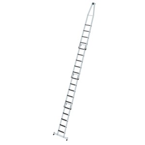 Vierteilige PROREGAL Stufen-Glasreinigerleiter mit Traverse und Clip-Step R13 für sicheren Stand.