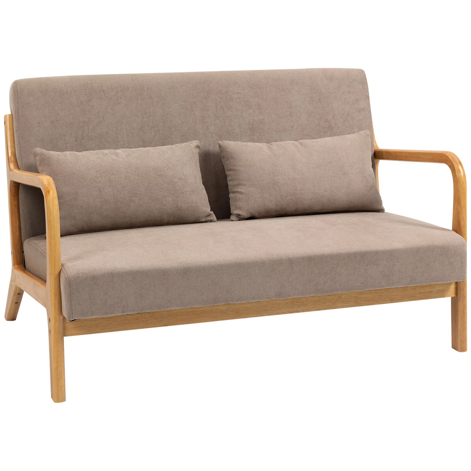 HOMCOM 2-Sitzer Sofa Zweisitzer mit Kissen Samtoptik 122 x 80 x 72 cm günstig online kaufen