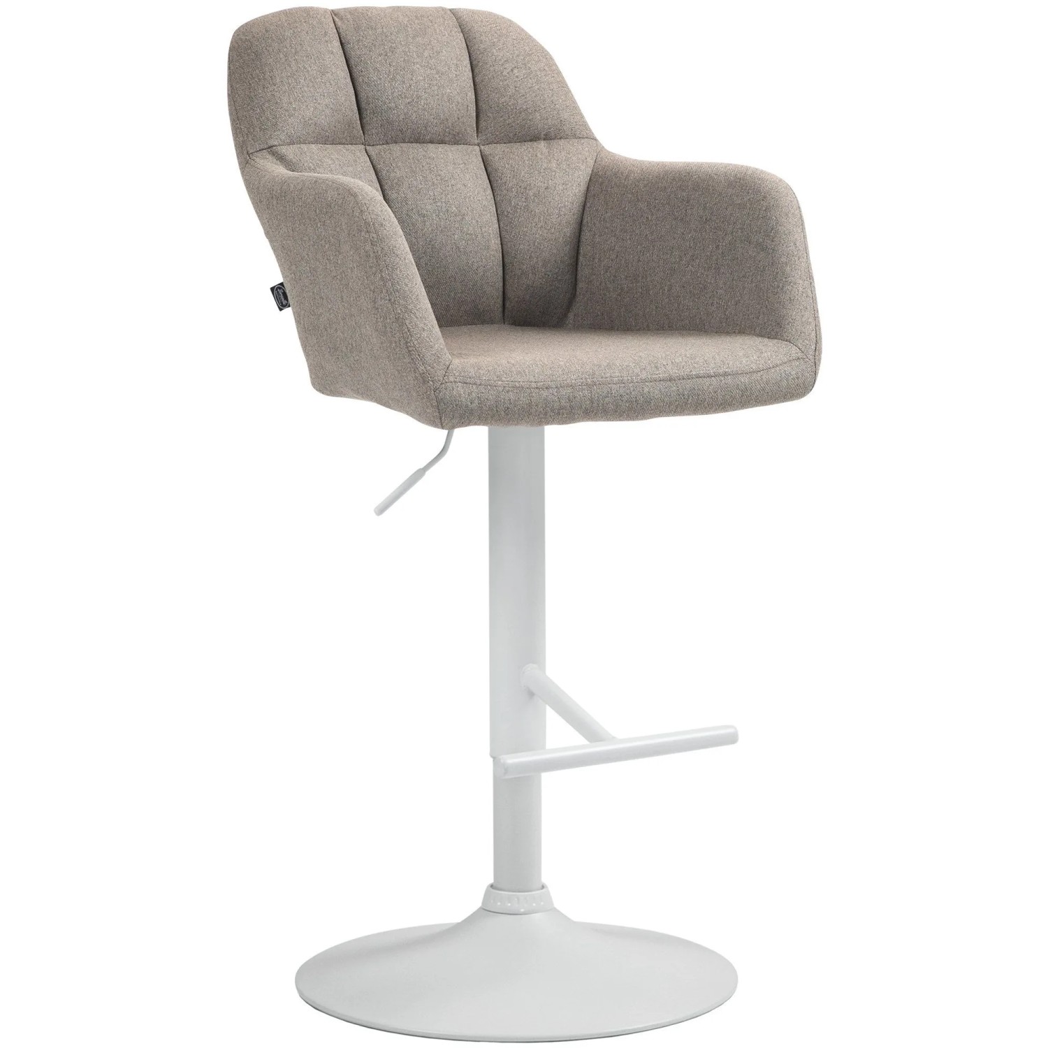 CLP Barhocker Natoma Stoff Metall Matt Weiss/Taupe
