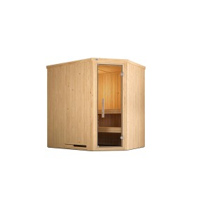 Weka Elementsauna Varberg 1 Sparset mit Glastür und Saunaofen (7,5 kW).